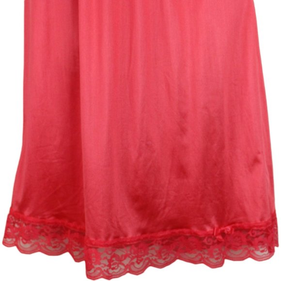 Vintage Kasara Half Slip Small Red Lace Midi Skirt Slip Knee Length Bow SP71 - Picture 5 of 8